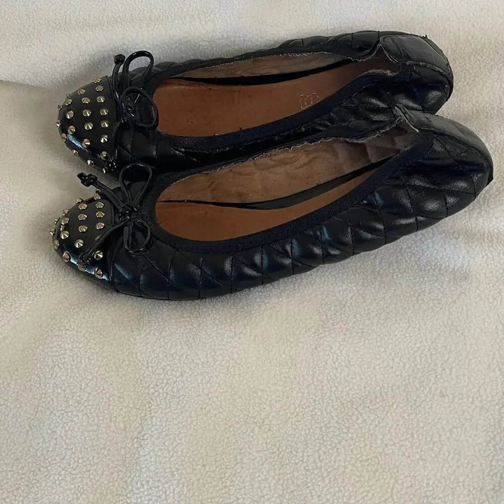 Aldo Black Studded Quilted Flats